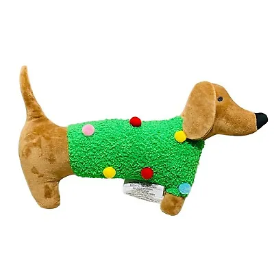 Target Wondershop Christmas Dachshund In Sweater 18in Shaped Decorative Pillow • $29.99