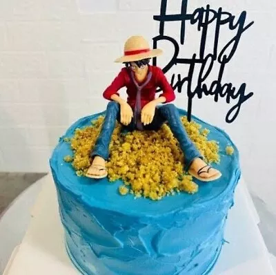One Piece Anime Monkey D Luffy Sitting Cake Topper Action Figure Toy Collectable • $15.65