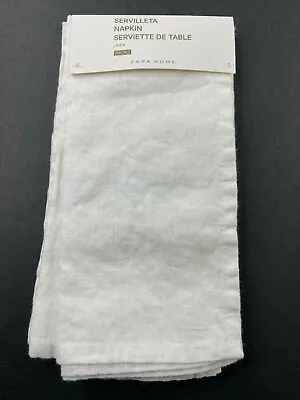 $18.13 • Buy Zara Home Linen Cloth Napkins Rustic Home Decor 17.5  X 17.5  Ivory White