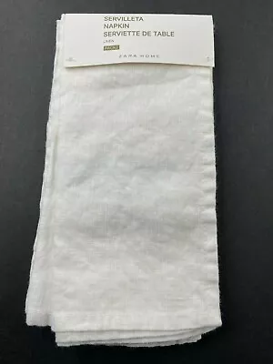 Zara Home Linen Cloth Napkins Rustic Home Decor 17.5  X 17.5  Ivory White • $13.09