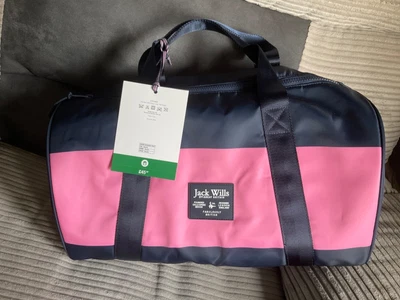 £22.99 • Buy Jack Wills Navy & Pink Holdall/ Gym Weekend Bag