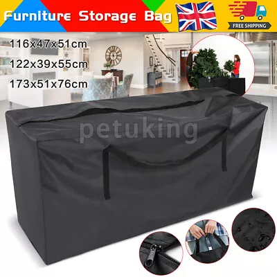 Extra Large Zipped Garden Furniture Cushion Storage Bag Waterproof Heavy Duty UK • £8.99