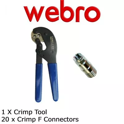 Webro Cabelcon Professional F Crimp Tool With 20 X Crimps F Connectors 1.65mm • £89.95