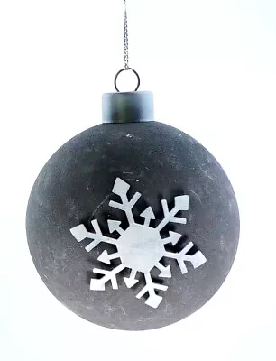 Snowflake Christmas Ornament Wood Vintage Style Holiday Tree Decor Circle Gifts • $20.76