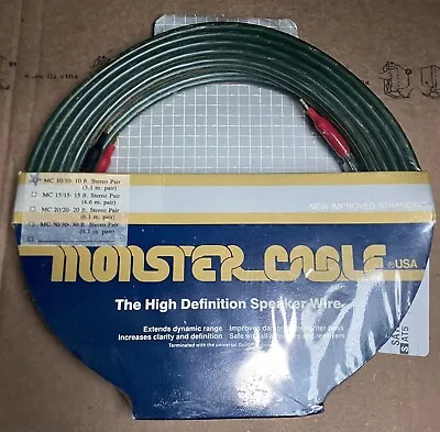 Vintage- Monster Cable High Definition Speaker Wire 10 Ft. USA - Rare (1983) NIB • $65