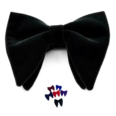 Men Oversize Velvet Bow Tie Big Bowtie Pre-Tied Wedding Party Ties Bowknots • $5.99