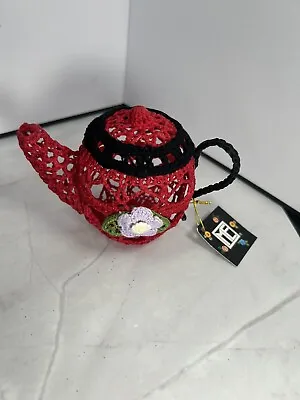 Tea Pot Ornament Crochet Tea Pot Red By Mary Engelbreit • $10.99