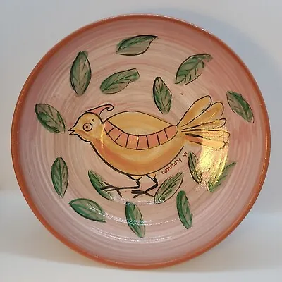 $35 • Buy Vintage Conroy Feats Of Clay Hand Painted Bowl With Bird