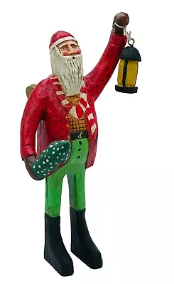 Vtg Santa Wind-up Figure Efy Signed Folk Art Midwest Importers Christmas Lantern • $39.99