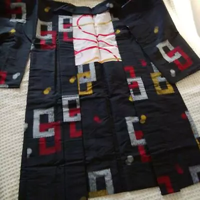 Black  Haori Kimono Japan Meisen  Antique • $110.44