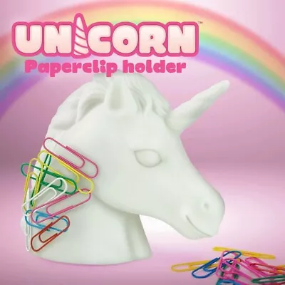 Unicorn Magnetic Paper Clip Holder School Stationery. Uk Seller • £5.50