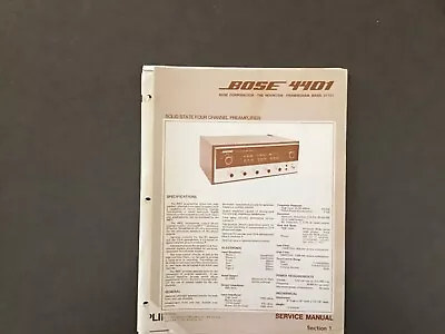 BOSE 4401  Pre-Amplifier Service Manual Original Foldout Manual • $12.99