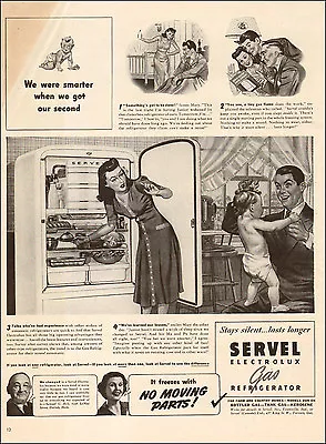 1941 Vintage Appliance AD SERVEL Electrolux GAS REFRIGERATOR No Noise! 070217 • $7.48