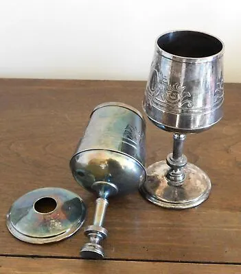 2 Silver Plate Goblets - Stem Wine - No Monogram - Vintage No Maker Mark - 1 Dmg • $29.99