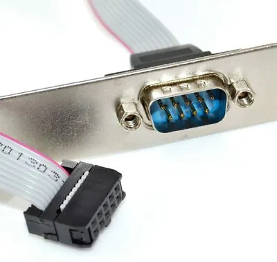 DB9 DB-9 RS232 9-Pin Com Port Serial Header Ribbon Cable LP Low Profile Bracket • $5.87