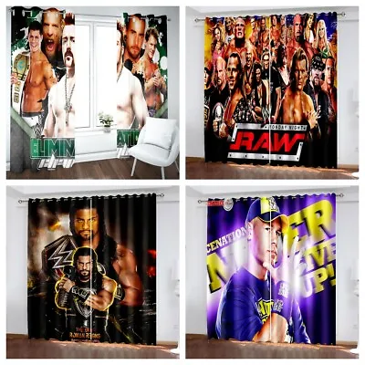 Bedroom Curtains WWE Wrestling Curtains Boys Blackout Curtains Ring Top Eyelet • £31.20