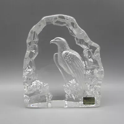 Mats Jonasson Bald Eagle Crystal Paperweight • $24.99