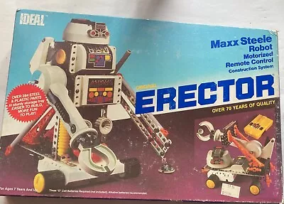 Vintage Erector Set Maxx Steele Motorized Robot Ideal 1984 Original Box Toy 80s • $20