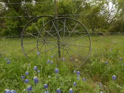 2)Decorative 36  Steel Ornamental Iron Garden Wagon Wheel Western Rustic Art  • $150