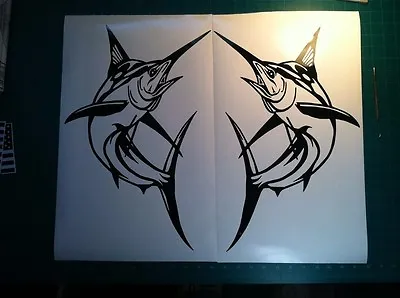 2 Marlin Fish Large Swordfish Decals Boat Fishing Graphic Window Sailfish V3 • $15.49