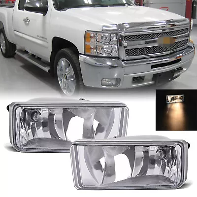 Fit 2007-2015 Chevy Silverado 1500 2500 Front Bumper Fog Lights Lamps Pair 07-15 • $19.78