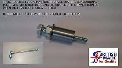 M4 - Engineer Heavy Duty High Tensile (12.9) Rivnut Rivet Nut Nutsert Tool • £12.55