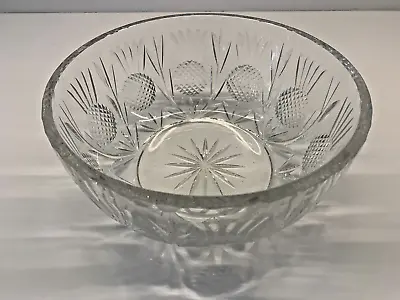 Edinburgh Crystal Fruit Bowl 20cm 8inch Diameter Heavy Trifle Thistle Pattern • £18