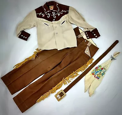 Vintage COMPLETE 1950s Roy Rogers  King Of The Cowboys  Kids Frontier Outfit!! • $89.99