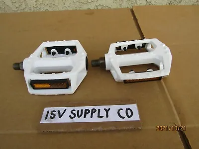 New  1/2'' White Aluminum Bicycle Pedals For 1 Pc. Crank Bikes: Bmx Mtb Road  • $18.99