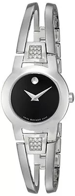 Movado Women's 604982 Amorosa Diamond-Accented Stainless Steel Bangle Watch • $497.50