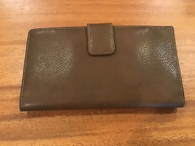 Auth Vtg Gucci Brwn/tan Grained Leathr Long Checkbook Card Wallet Clutch Euc! • $255