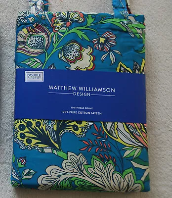 Matthew Williamson Gardenia Damask Floral Duvet Cover SET 100% Sateen Cotton • £75