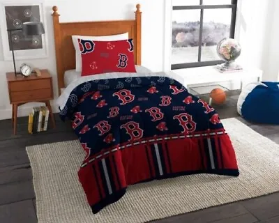 Boston Red Sox Twin Bed In A Bag OFFICIAL MLB Bedspread Baseball Comforter • $53.99