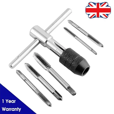 New 6pcs TAP WRENCH & CHUCK SET TOOL T-HANDLE METRIC M3 M4 M5 M6 M8 And Die UK • £4.99