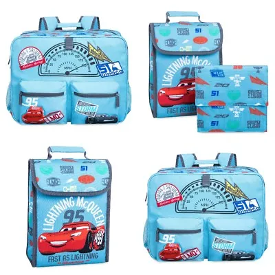 Disney Store Cars 3 Lightning McQueen Backpack & Lunch Tote Box School Bag New • $69.95