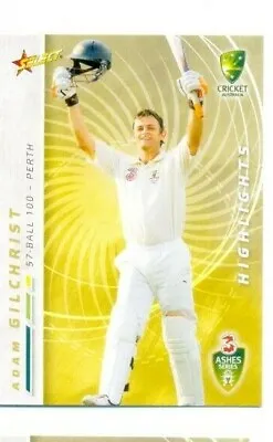 $2 • Buy 2007-08 Cricket Australia Highlights Card #94 Adam Gilchrist 57 Ball 100 - Perth