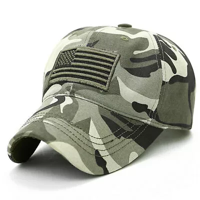 Mens Trucker Baseball Cap Tactical Army Adjustable Snapback Hat American Flag. • £11.29