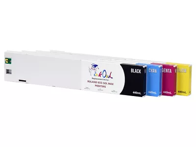 4x440ml InkOwl Compatible Cartridge Pack For Roland ECO-SOL MAX • $264.95