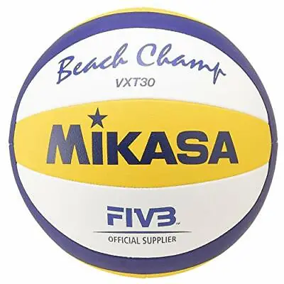 MIKASA Beach Volleyball Practice Ball  White / Yellow / Blue VXT30  • $95.18