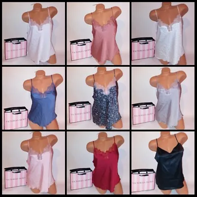 Victoria Secret Lingerie Camisole Tank Top Sleepwear Satin Lace Trim Cami Sleep • $26.99