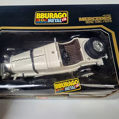 BBurago 1931 Mercedes Benz SSK 1:18 Scale White And Black Made In Italy NIB • $29.95