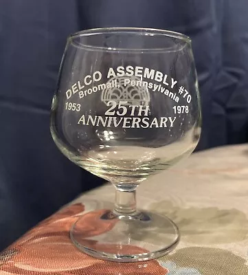 Vintage RAINBOW GIRLS Masonic BFCL Pennsylvania Anniversary Glass • $19.99