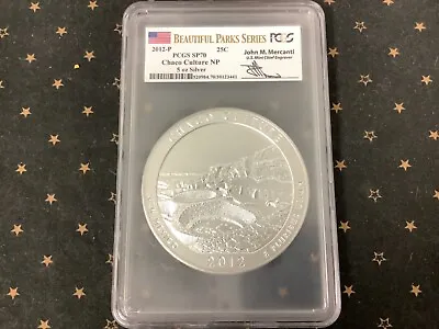 2012-P SP70 Chaco Culture ATB NP 5oz Silver PCGS SP70 - Mercanti Signed! • $429.95