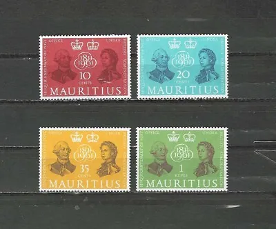 Mauritius  1961  George Iii  Elizabeth Ii  Set Of 4 Stamps  Perf  Mnh • $1.25