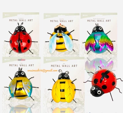 £6.99 • Buy Metal Garden Ladybird Bees Wall Art Decorations Novelty Fence Wall Tree Mounted
