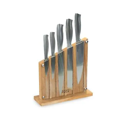 Wolfgang Puck 6-Piece Fully-Forged Stainless Steel Knife Set With Knife Block... • $131.31