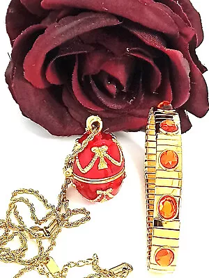 FAberge Jewelry Gift Mothers Day Style Faberge Egg Necklace & Bracelet Fabergé • $99