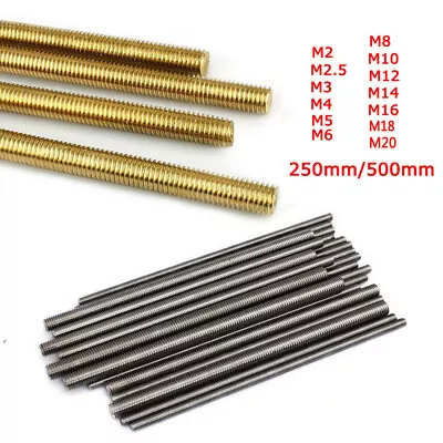£3.86 • Buy Threaded Rod Bar Stick Stainless Full-Threaded M2 2.5 M3 M4 M5 M6 M8 M10 M12 M16