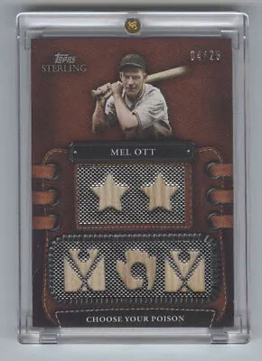 Mel Ott Gu 5-piece Bat Card 4/25! His Jersey # 4! Hall Of Fame! No Panini Junk! • $109.99