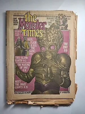 The Monster Times Newspaper Magazine Vintage Volume 1 No 9 1972 Alien Sci Fi  • $12